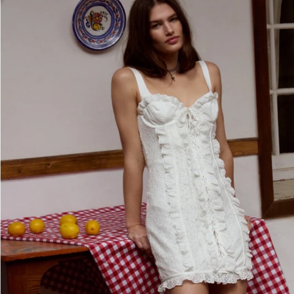 NWT For Love & Lemons Mandy Mini Dress size Small